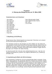 Protokoll 4. Sitzung des BÃƒÂ¼rgerforums am 18. MÃƒÂ¤rz 2009 - Schifferstadt