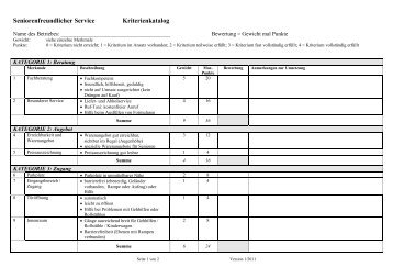 Seniorenfreundlicher Service Kriterienkatalog - Schifferstadt