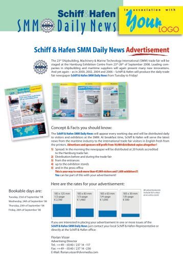 Schiff & Hafen SMM Daily News Advertisement