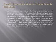 Termite inspection: Beware of fraud termite inspectors