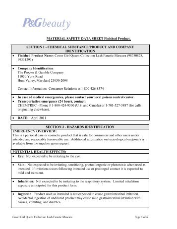 MSDS-English - P&G Product Safety