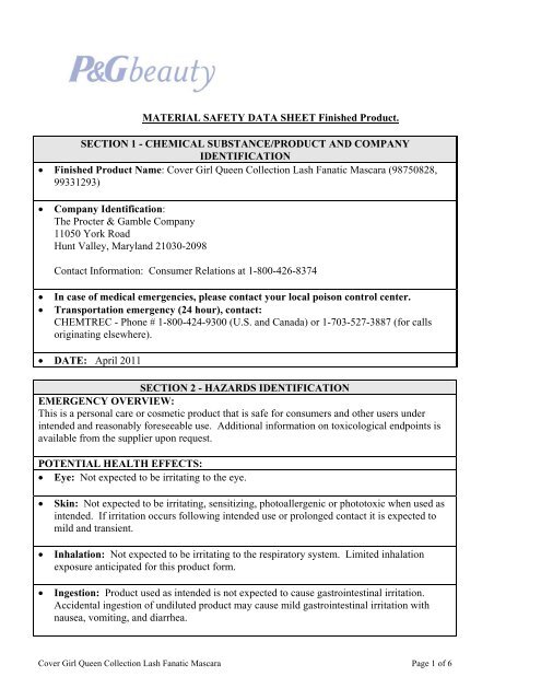 MSDS-English - P&G Product Safety