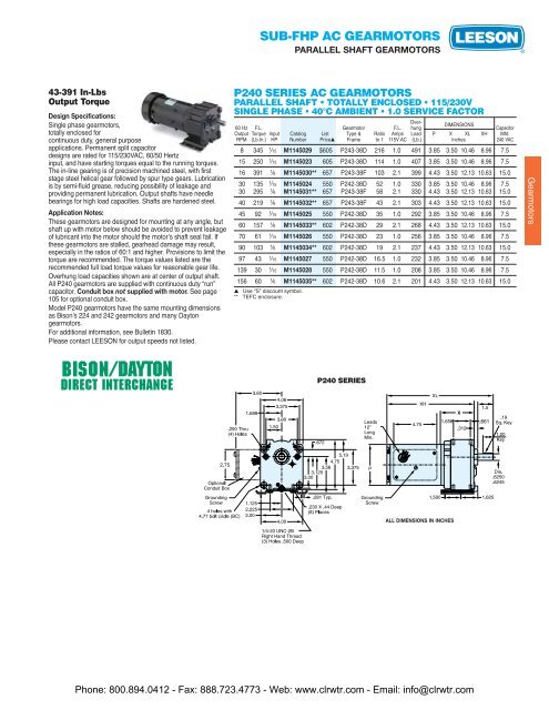 LEESON Gearmotors