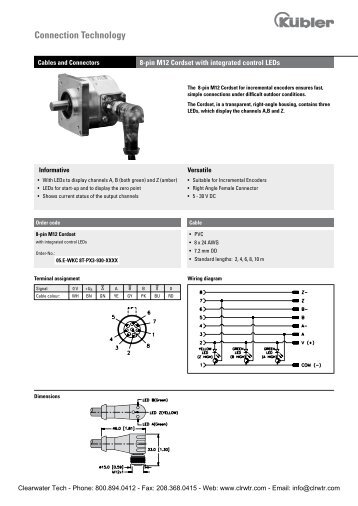 Kubler 8-Pin M12 Cordset With Integrated Control LEDs