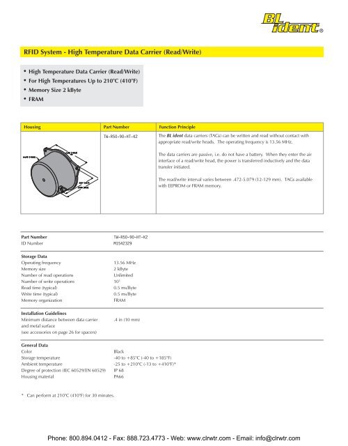 TURCK Modular RFID System Catalog - Clearwater Technologies, Inc.