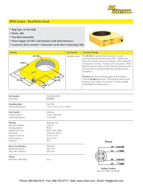 TURCK Modular RFID System Catalog - Clearwater Technologies, Inc.