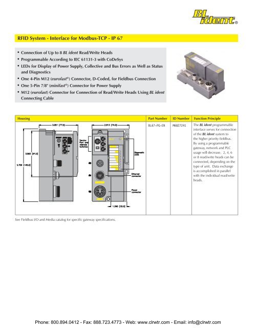 TURCK Modular RFID System Catalog - Clearwater Technologies, Inc.