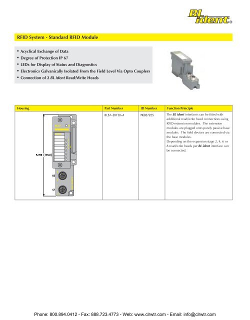 TURCK Modular RFID System Catalog - Clearwater Technologies, Inc.