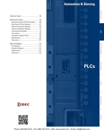 IDEC Programmable Logic Controllers Catalog - Clearwater ...