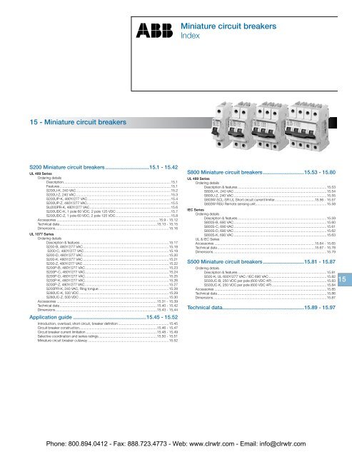 ABB Miniature Circuit Breakers Catalog