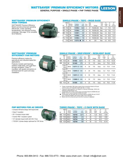 LEESON Single-Phase / Three-Phase AC Motors