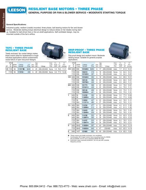 LEESON Single-Phase / Three-Phase AC Motors