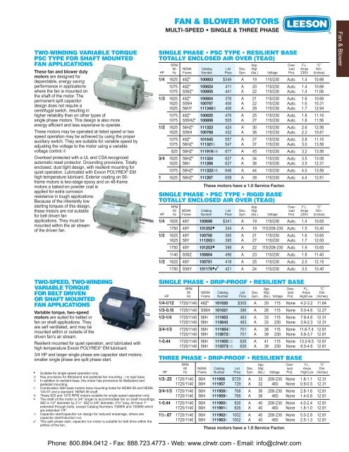 LEESON Single-Phase / Three-Phase AC Motors