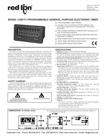 Red Lion Model CUB7T Programmable General Purpose Electronic ...