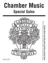 Solo and Chamber Music Special Sales Catalog - G. Schirmer, Inc.
