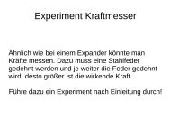 Experiment Kraftmesser - bei Schlaefendorf.de