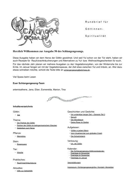PDF-Ausgabe (ca.5,54 mb) - Schlangengesang