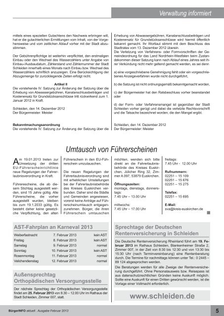 Ausgabe Februar 2013 - Stadt Schleiden