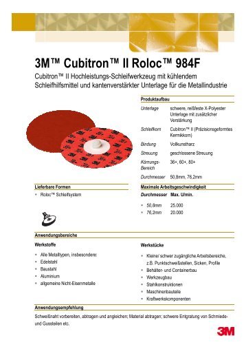 Datenblatt 3M Cubitron II Roloc 984F
