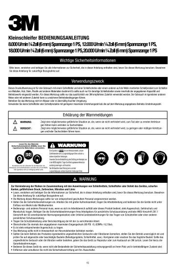 Bedienungsanleitung und Ersatzteilliste (deutsch)