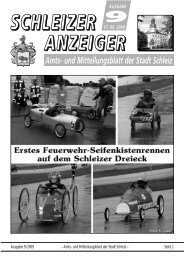 Ausgabe 9/2009 Ã¢Â€Â“ Amts- und Mitteilungsblatt der Stadt Schleiz ...