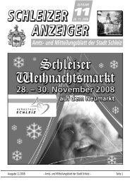 Ausgabe 11/2008 Ã¢Â€Â“ Amts- und Mitteilungsblatt der Stadt Schleiz ...