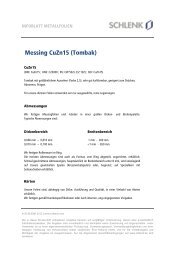 Messing CuZn15 / Tombak (PDF) - Schlenk