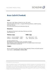 Brass CuZn10 / Tombak (PDF) - Schlenk