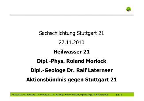 Morlock, Laternser - Schlichtung Stuttgart 21