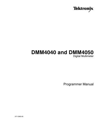 DMM4040 and DMM4050 Digital Multimeters ... - AFC Ingenieros