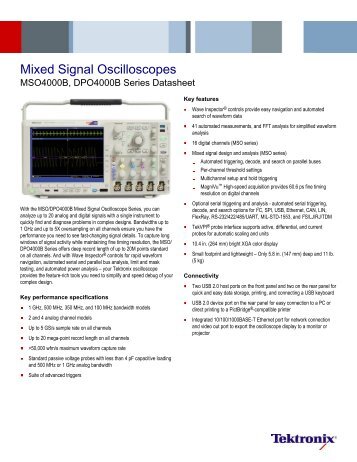 Osciloscopios Tektronix de las series DPO4000B y ... - AFC Ingenieros