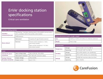 EnVe Â® Docking Station Specs - CareFusion