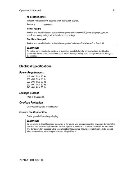 3100B HFOV Operator Manual - CareFusion