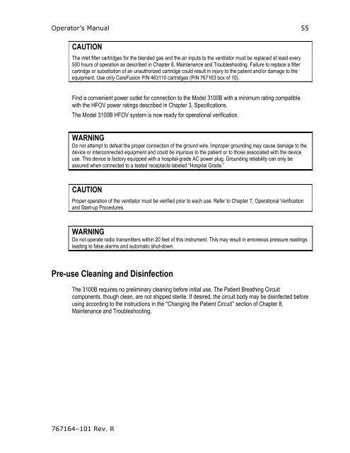 3100B HFOV Operator Manual - CareFusion