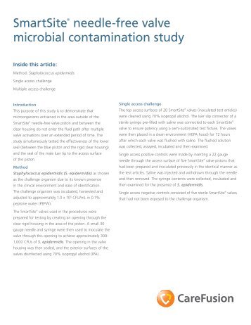 SmartSiteÂ® needle-free valve microbial contamination ... - CareFusion