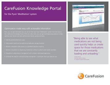 CareFusion Knowledge Portal for the Pyxis MedStationâ„¢ System
