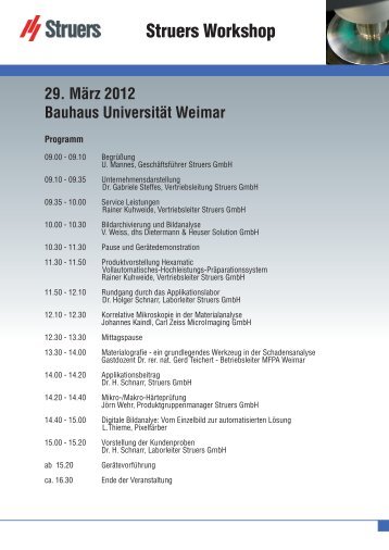 Probenvorbereitung Struers Workshop Weimar - dhs