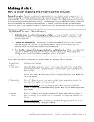 Session Handout-Active Learning Principles and Strategies