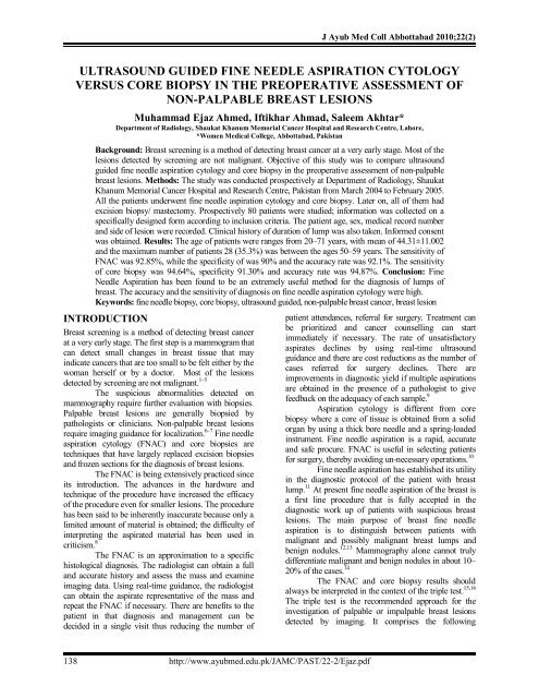 ultrasound guided fine needle aspiration cytology versus core