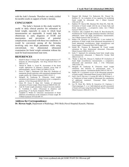 estimation of foetal weight in third trimester using thigh measurements