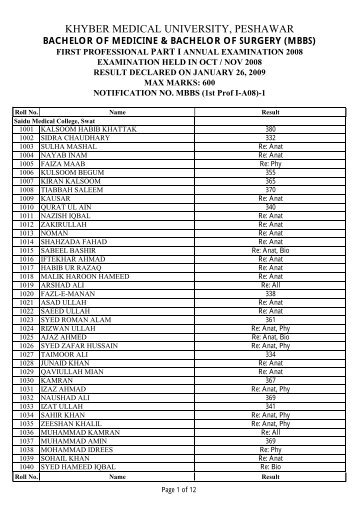 Gazette Part 1 - Ayub Medical College