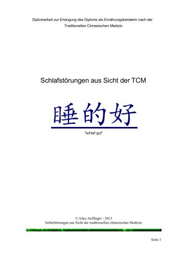 SchlafstÃƒÂ¶rungen aus Sicht der TCM - Schlossberginstitut