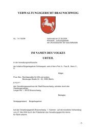 Urteil des Verwaltungsgerichts Braunschweig