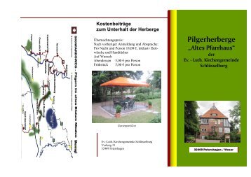 Flyer Pilgerherberge - SchlÃƒÂ¼sselburg