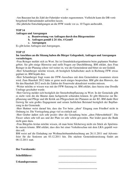 Gemeinderatsbericht Nr. 33, 17.11.2011 - Eimeldingen