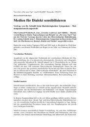 Medien fÃƒÂ¼r Dialekt sensibilisieren