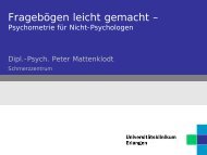 Psychometrie in der Schmerztherapie - Schmerzzentrum ...