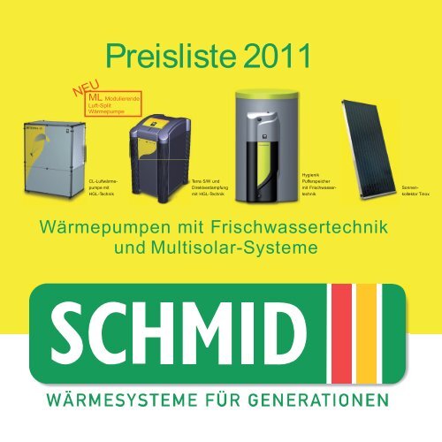 Preisliste 2011 Schmid gesamt - Schmid Energiesysteme