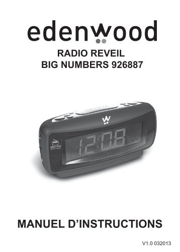 manuel d'instructions radio reveil big numbers 926887 - Electro Depot