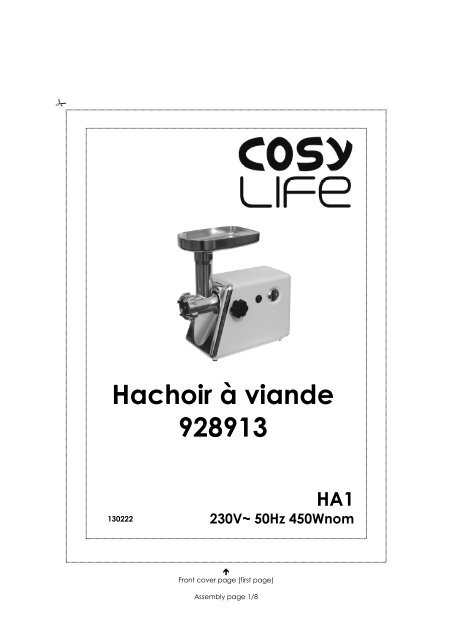 Hachoir Ã viande 928913 - Electro Depot